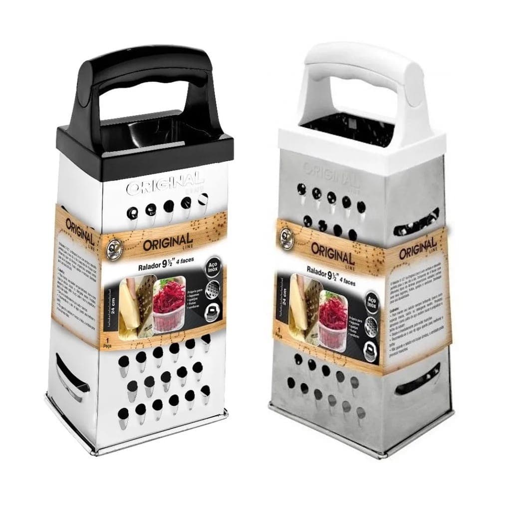 Ralador Inox 4 faces Original Queijo Frutas Legumes Alimentos Original Aço Inox Manual