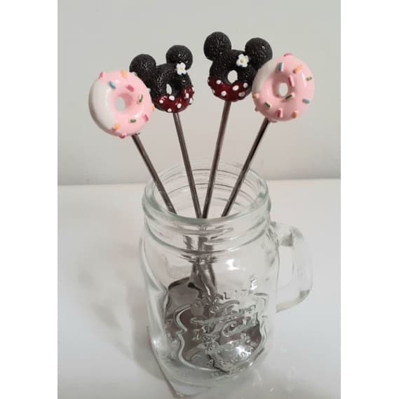 Colher -  Minnie - Donuts - aço inoxidável - 13,5 cm.