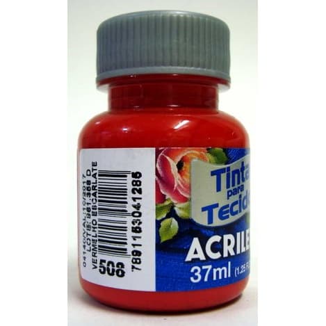 Tinta Para Tecido 37ml Fosca - 508 Vermelho Escarlate Acrilex