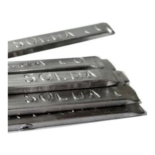 02 Barras Vareta Verga Estanho Solda 50x50 Aprox. 130g Cobix
