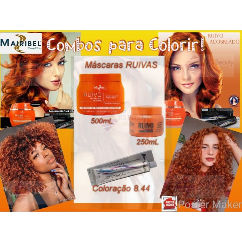 Mairibel Condicionador Máscara Matizadora Ruivo 500mL/250mL