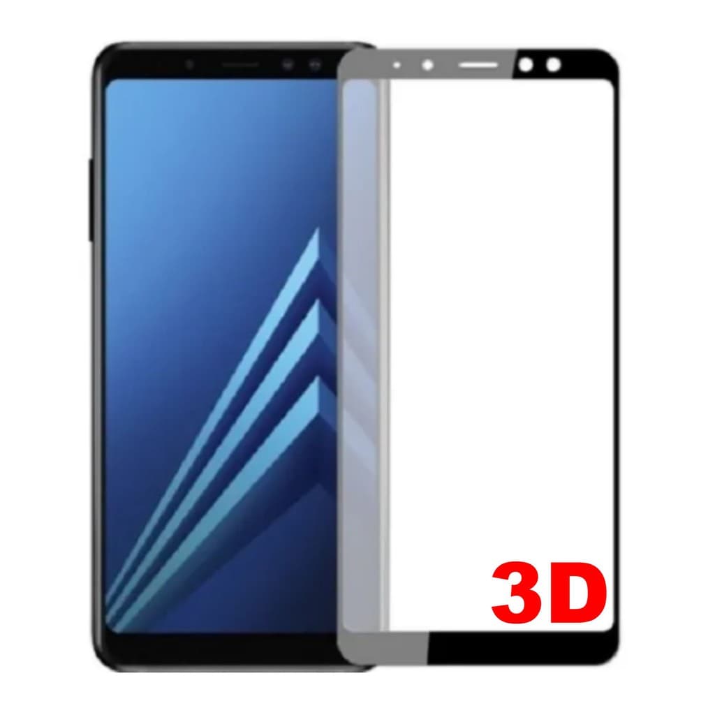 2 Películas de Vidro 3D para Samsung Galaxy A8 A530 Tela 5.6 Full Cover Tela Toda Inteira Bordas Pretas