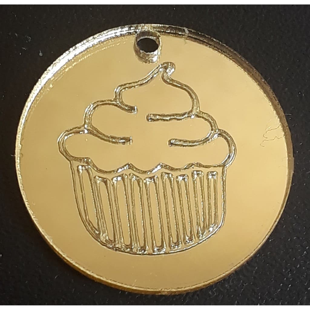 50 Tags  personalizadas 1,5 cm em acrílico espelhado.