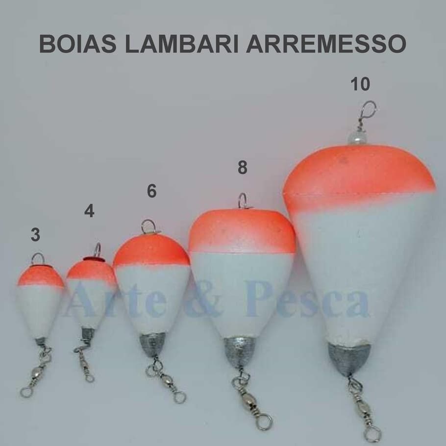 Boia de Pesca Lambari de Arremesso Vários Tamanhos Boia Girador Chumbo