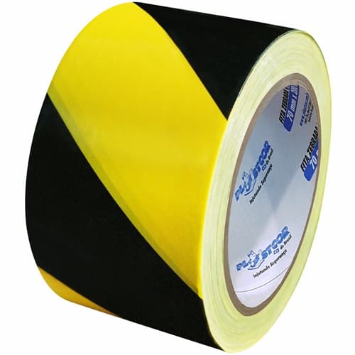 Kit 6 Rolos Fita Zebrada Amarela/Preta 150 Metros