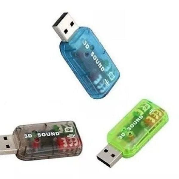PLACA SOM USB UNIVERSAL PC 5.1 CANAIS MIXER DJ PLUG PLAY