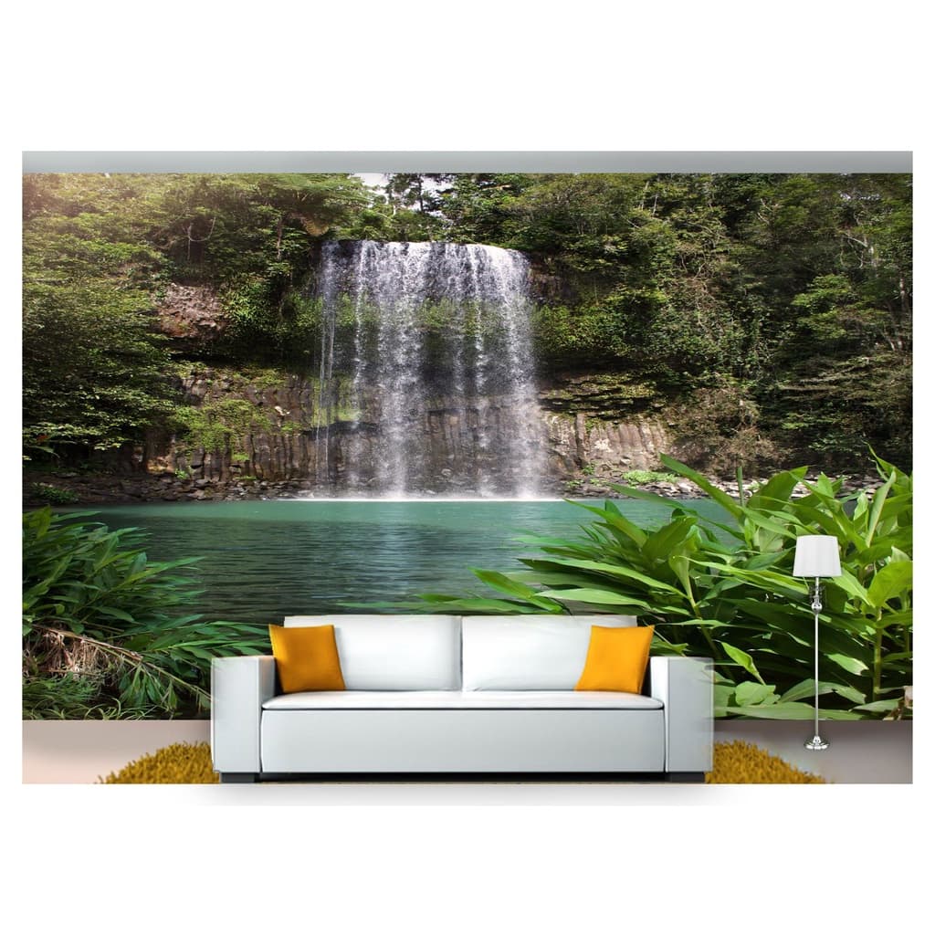 papel de parede Cachoeira Natureza Mata 3D 6m² NCH126