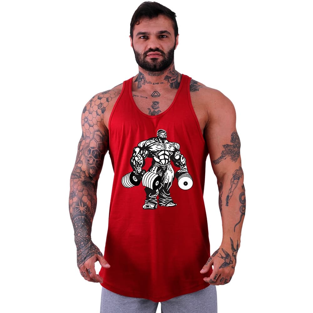 Regata Longline MXD Conceito Bodybuilder Caveira Baralho Letreiros Academia Musculação Casual