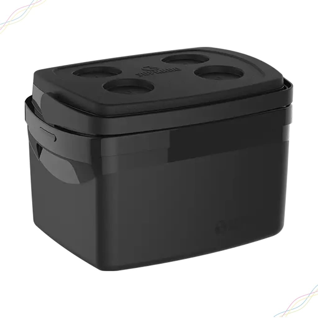Caixa Térmica Cooler 12 Litros com Alça Tropical Soprano Preta Viagem Praia Pesca Camping