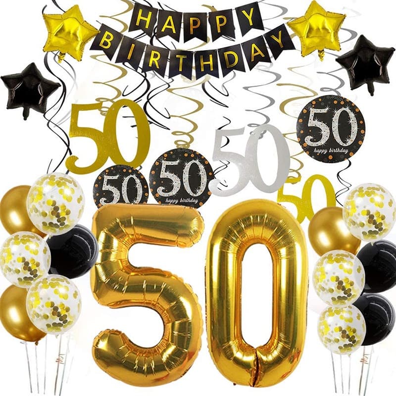 30 40 50 60o Aniversário Decoração Kit De Festa Feliz Com Balões De 50o