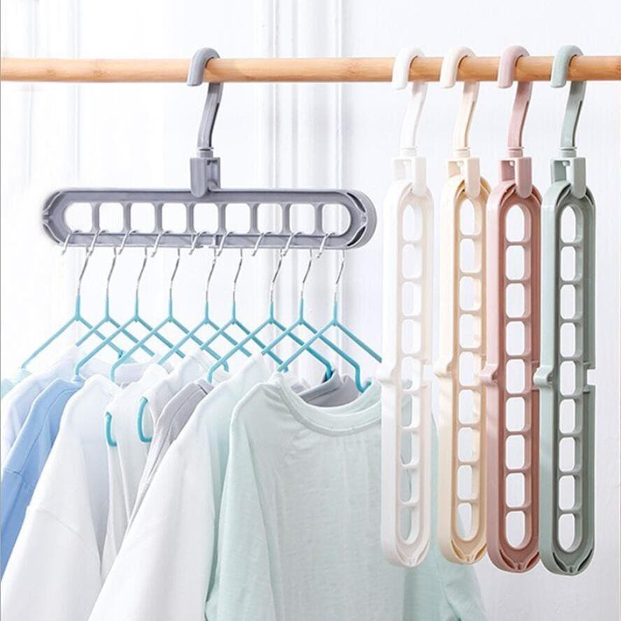 Cabide Magico 9 Furos Organizador de  Roupas BRANCO