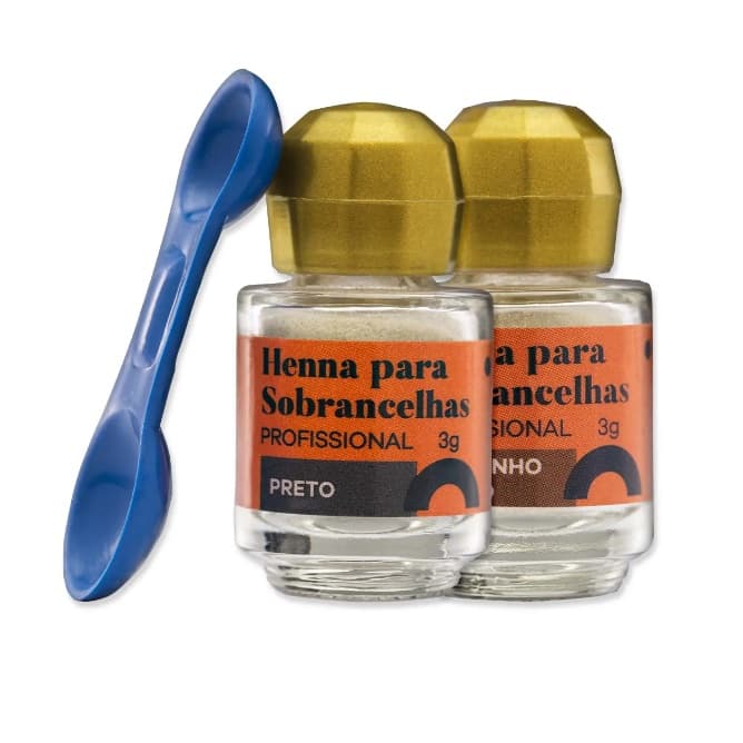 Kit 2 Hennas 3g Para Sobrancelhas Della E Delle Com Medidor Rena