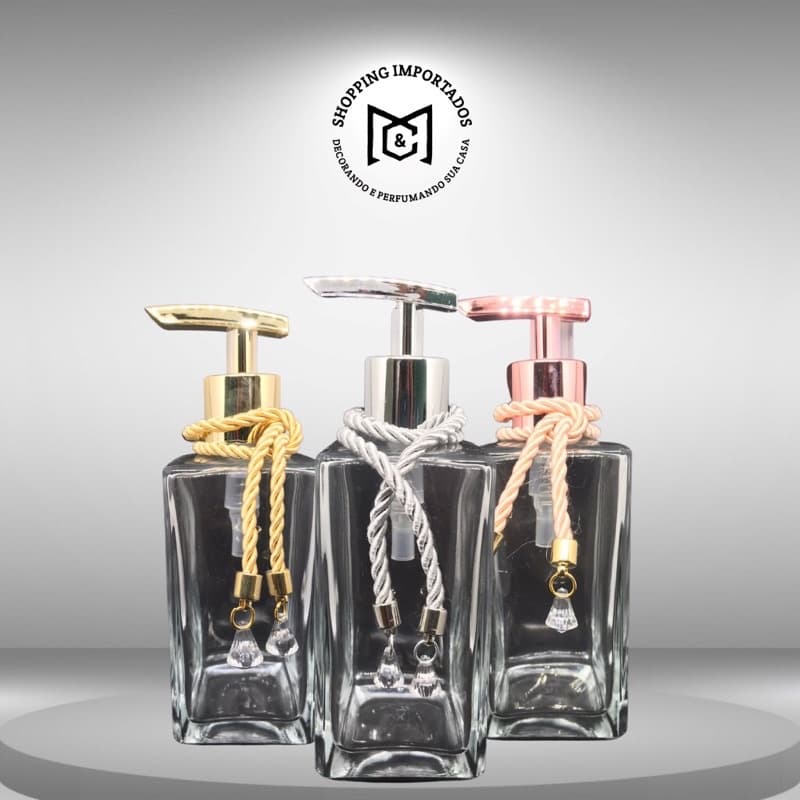 Frasco de Vidro  para Sabonete Líquido Retângulo Transparente / Saboneteira/ Porta Detergente / Creme Álcool em Gel