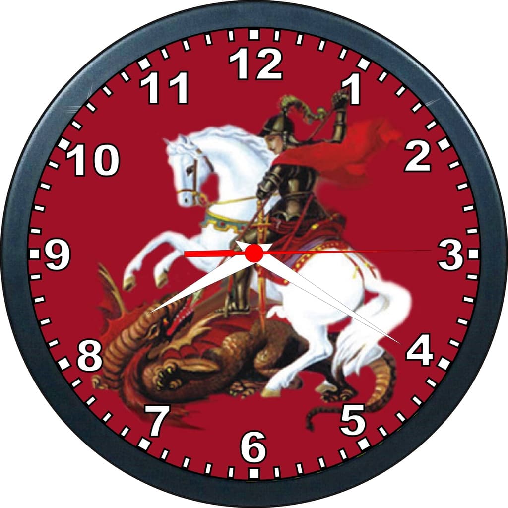 Relógio De Parede Personalizado Ogum / São Jorge - classico 24cm