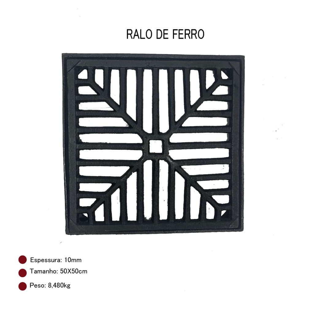 Grelha Ralo Ferro Fundido 50X50