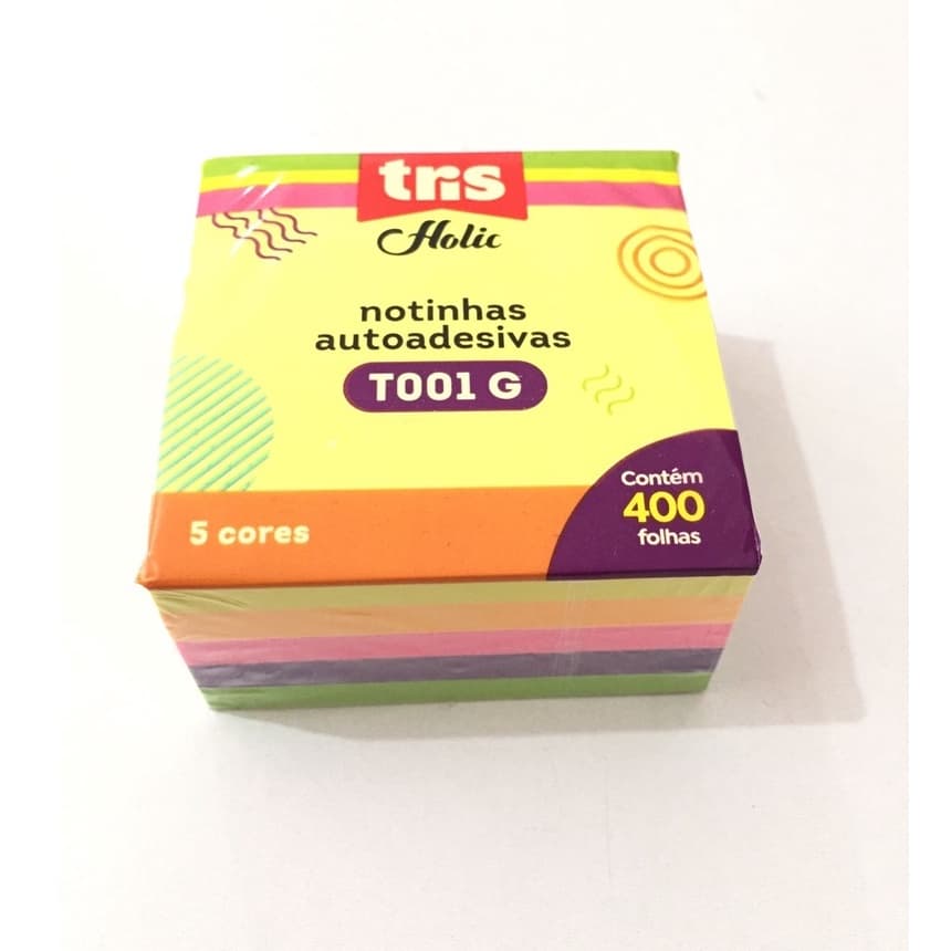 NOTA AUTO POP T001G 5 CORES 75X75 MM CUBO 400FLS