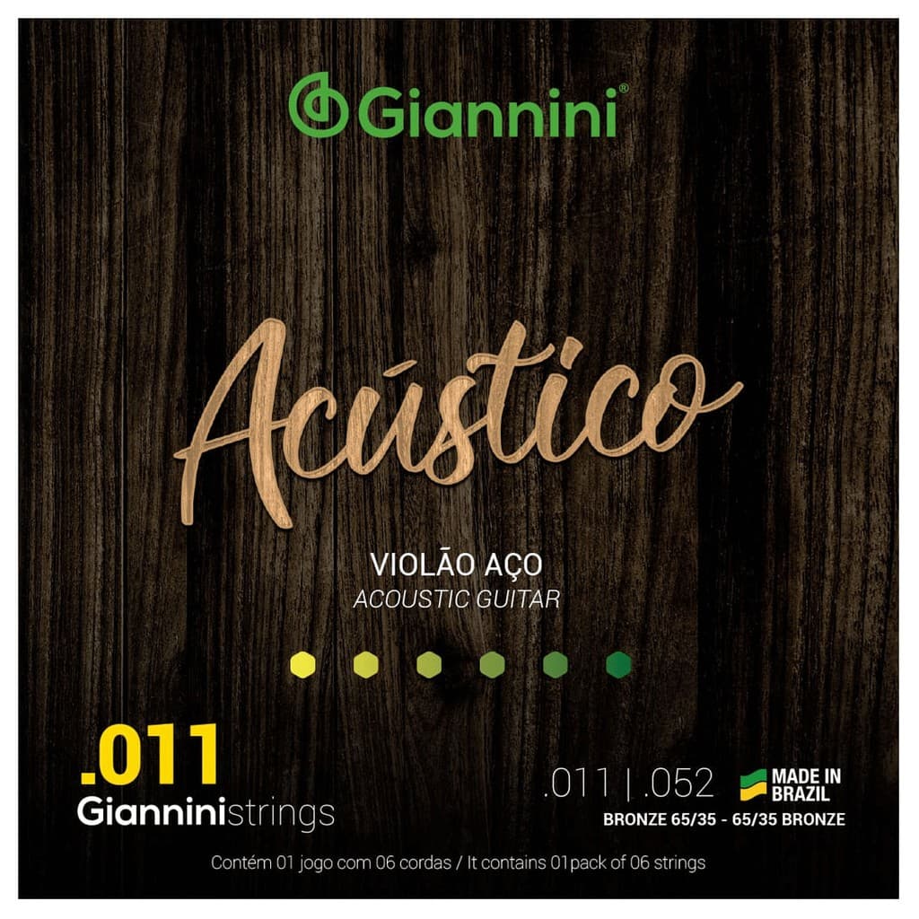 Encordoamento Para Violao Aco 011 Giannini Acustico