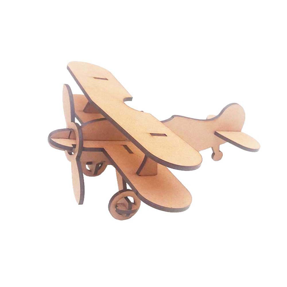 Kit 3 Avião Biplano 16 cm Quebra Cabeça 3D mdf aviãozinho lembrancinha pequeno principe aviador