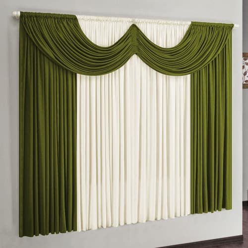 Cortina Riviera 2,00m X 1,70m Para Varão Simples - Verde/pal
