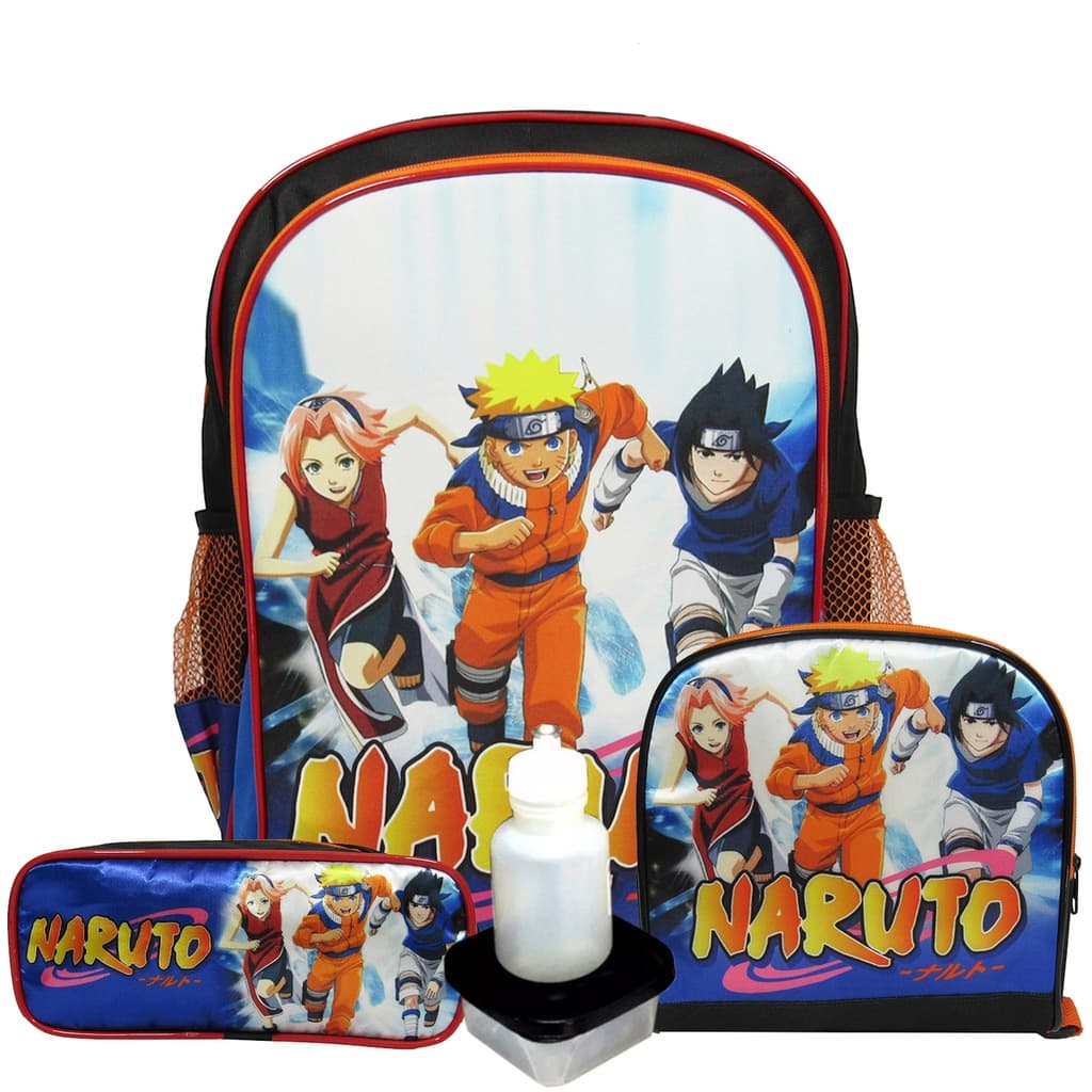 Kit Mochila Naruto Escolar Infantil Costas G
