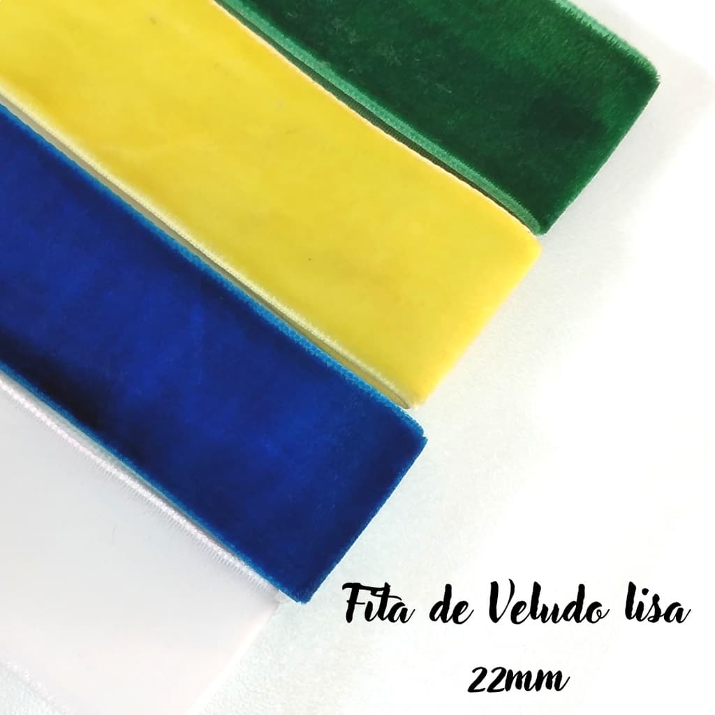 Fita Veludo Lisa 22mm (3 Metros) para Laços e Tiaras
