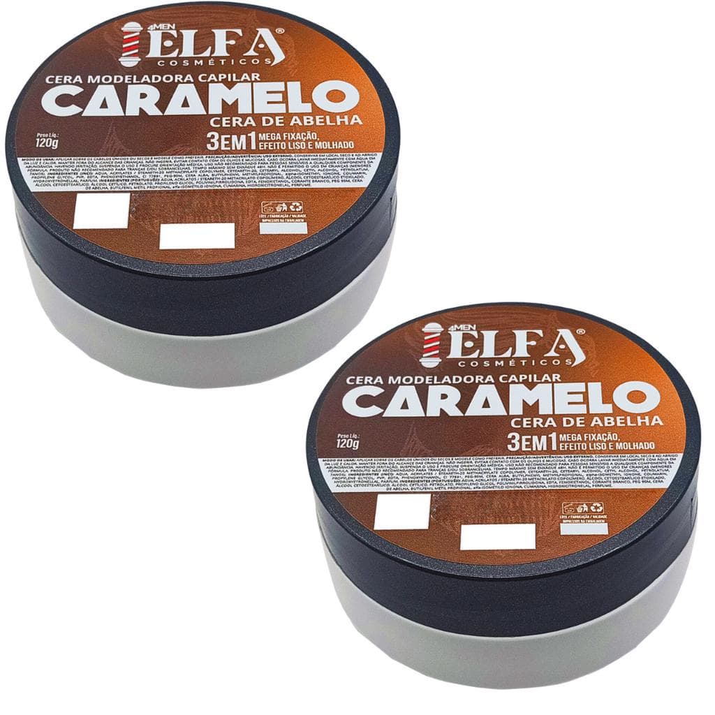 2 Cera Modeladora Capilar Elfa For Man Caramelito Extra Forte
