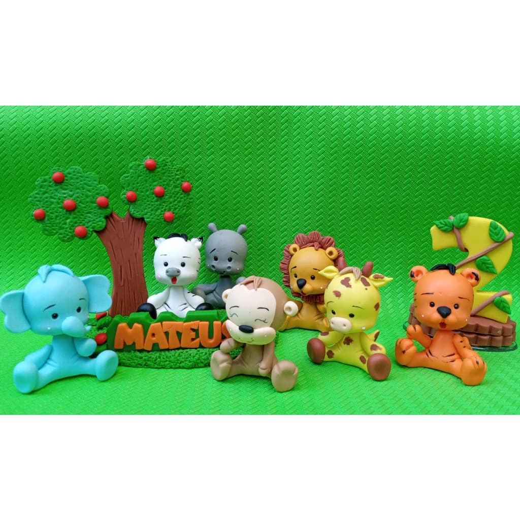 Vela Topo de bolo aniversário  Safari -topo safari -vela Safari - topo de biscuit safari