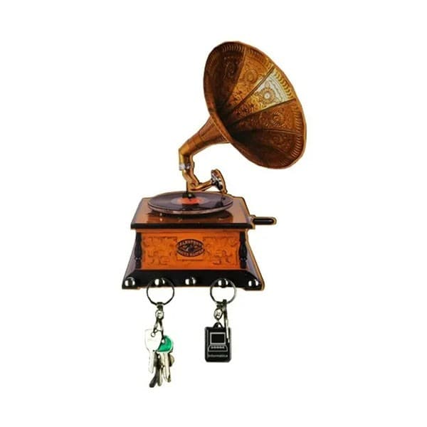 Porta Chave Gramofone Antigo Vintage Retro Decoração Parede