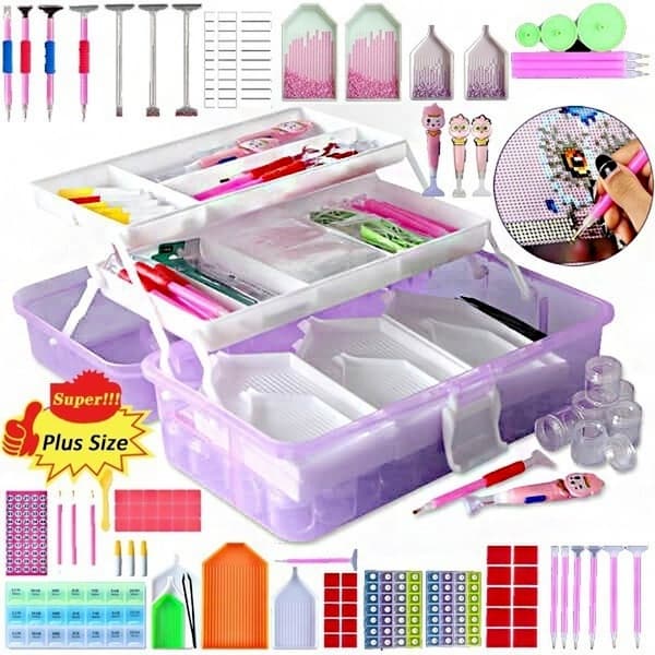 1 Conjunto De Acessórios Para Ferramentas De Pintura Diamante , Caixa De Armazenamento De Bandeja De Bordado De