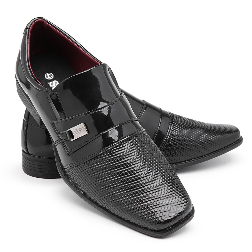 Sapato Social Masculino Adulto Cores 738 Casual Brilhante Bico Quadrado Casamento Leve Confortável