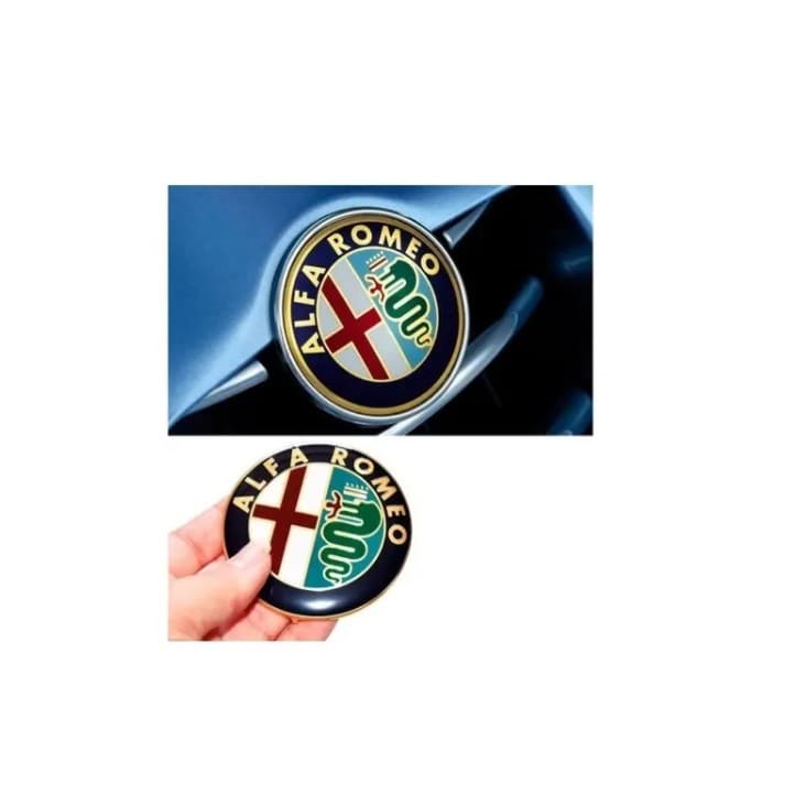 Emblema Alfa Romeo Aluminio 74mm Capô Porta Mala 145 147 156