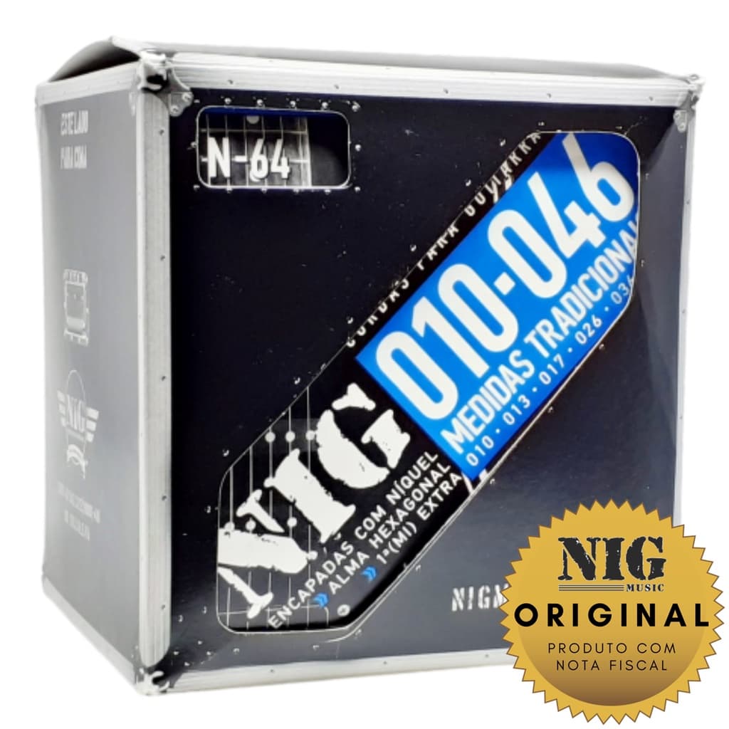 Kit 10 Jogo de Cordas / Encordoamento Para Guitarra Nig 010 (0.10) N64 (N-64) Atacado
