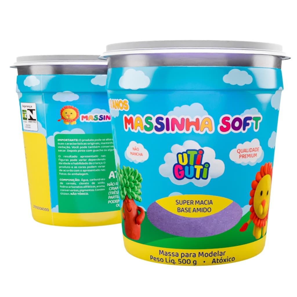 Massinha de Modelar Soft Pote 500gr Utiguti