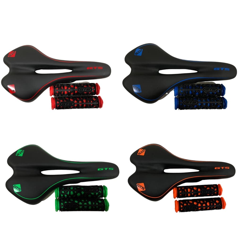 Banco Para Bicicleta Selim Vazado Com Cores Gts Bike Confortável Azul Ciclismo Conforto.