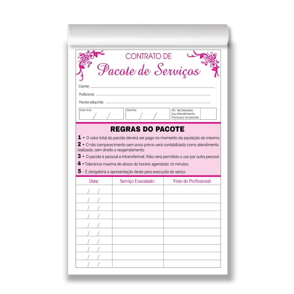 Contrato Prestação de Serviço Manicure Depilação Estética