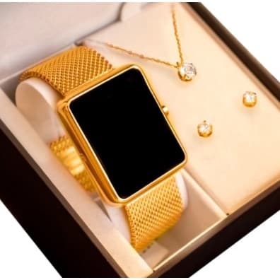 Relógio Digital Feminino Led Touch Com Pulseira  3453