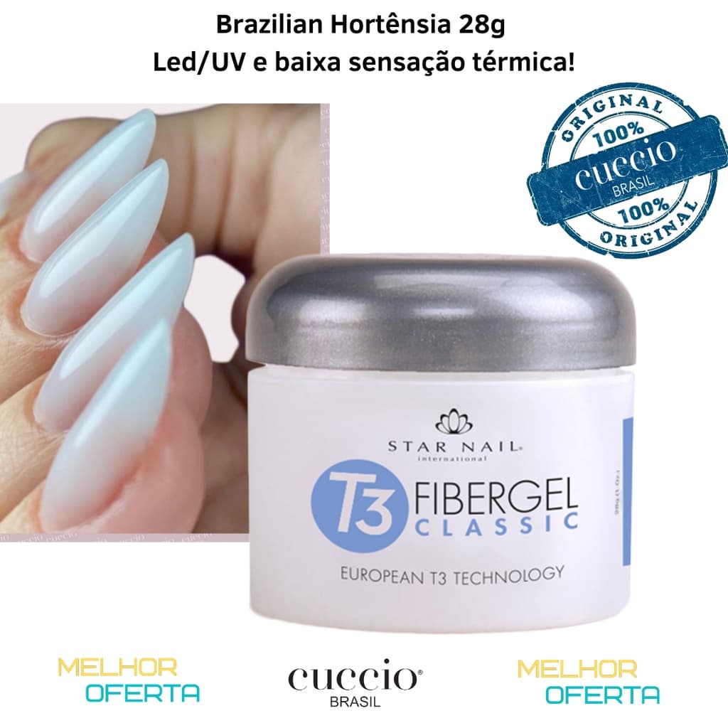 Gel T3 Fibergel Brazilian Hortênsia 28g Cuccio / Star Nail