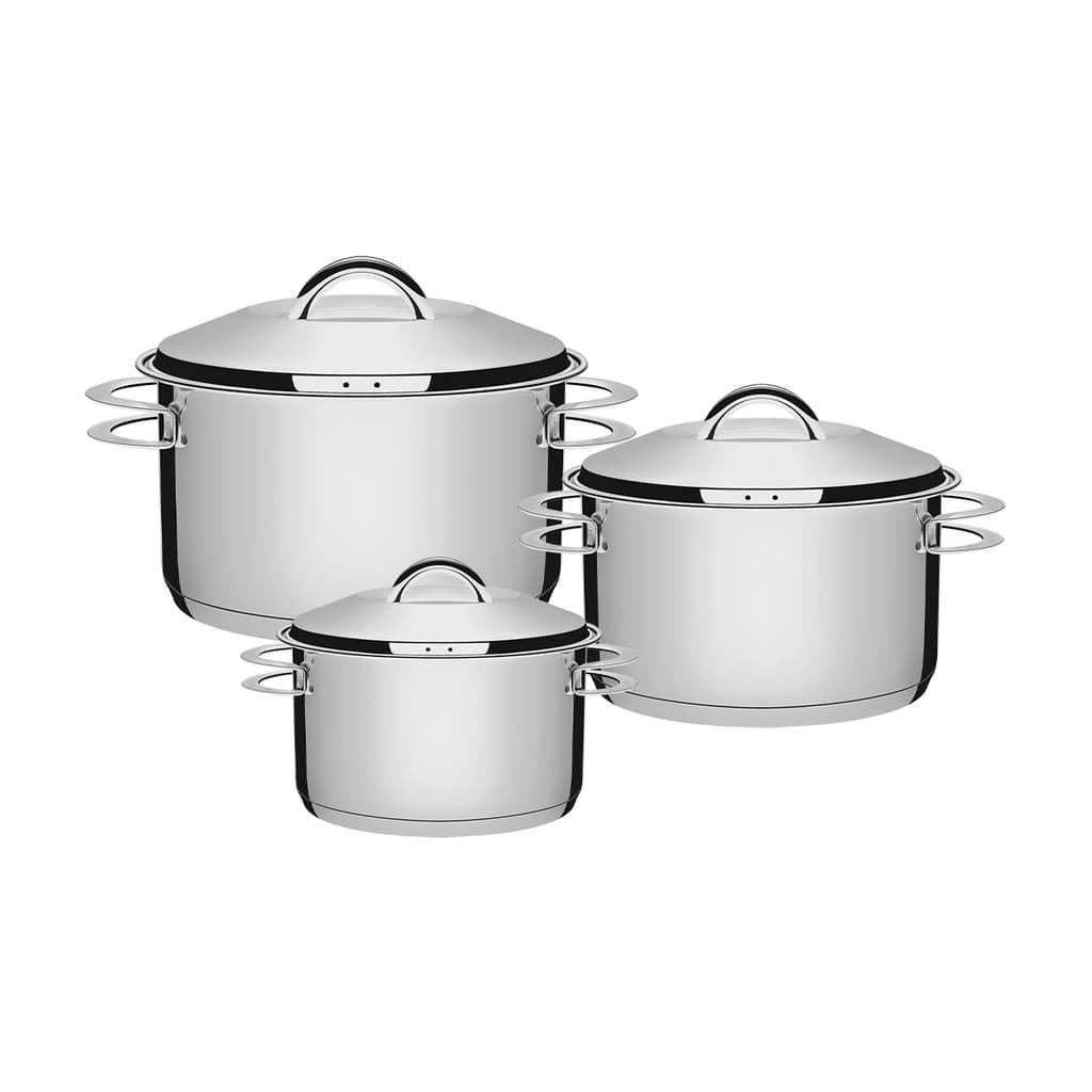Jogo De Panelas 3 Peças Inox Fundo Triplo Solar Tramontina