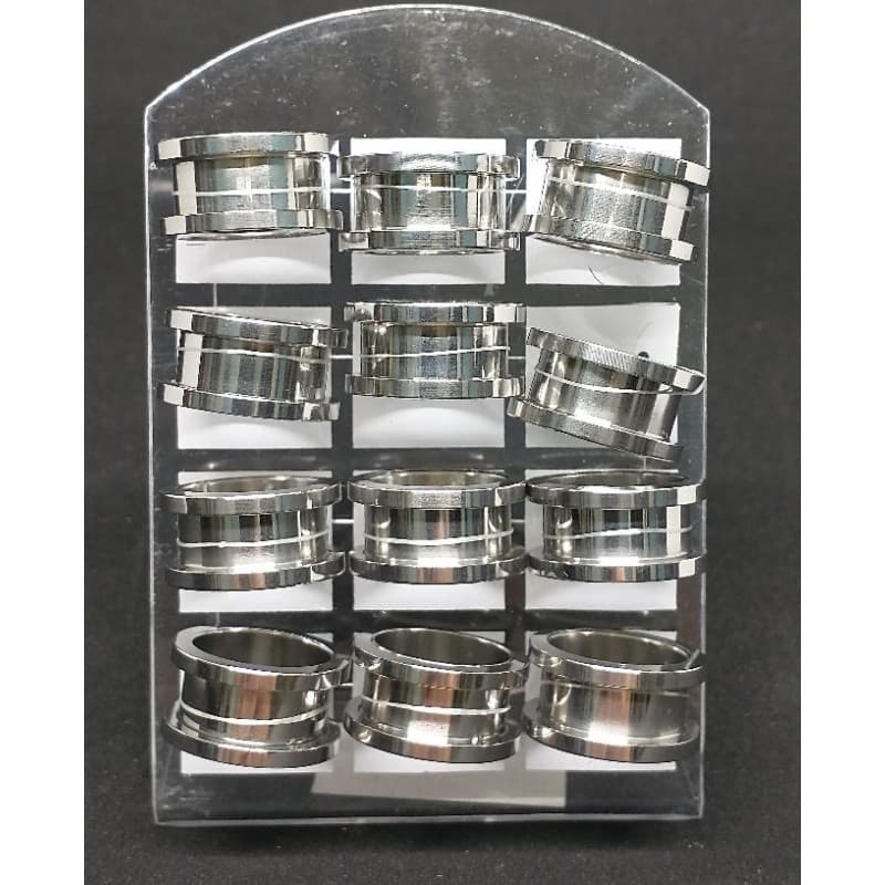 alargador aço prata 16mm de rosquear piercing brinco expansor kit 12 unidades unissex moda