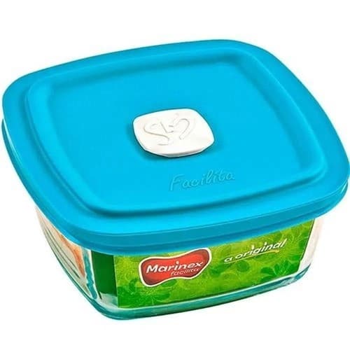 Pote de Vidro 1 litro, Marinex Facilita, Com Tampa plástica.