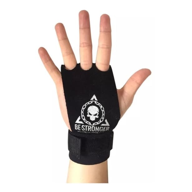 Luva Grip De Couro 3 Dedos Protetor Mao Crossfit Be Stronger