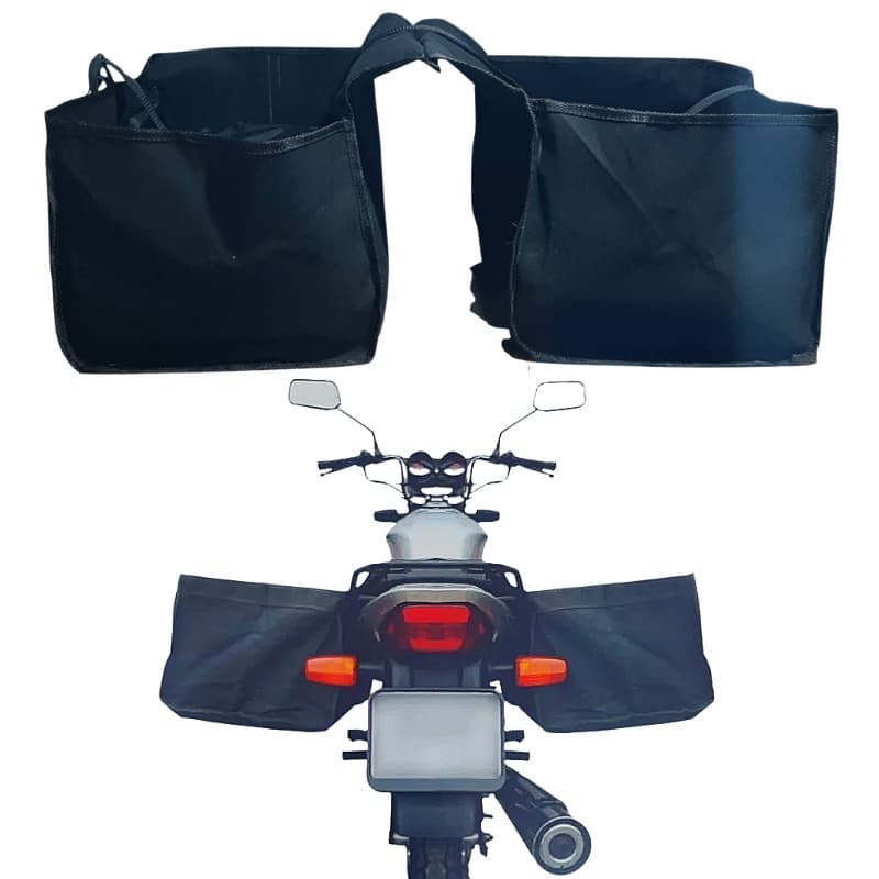 Alforge Para Moto Com Baú Universal Cargo Entrega Jornal Flex Mercadorias