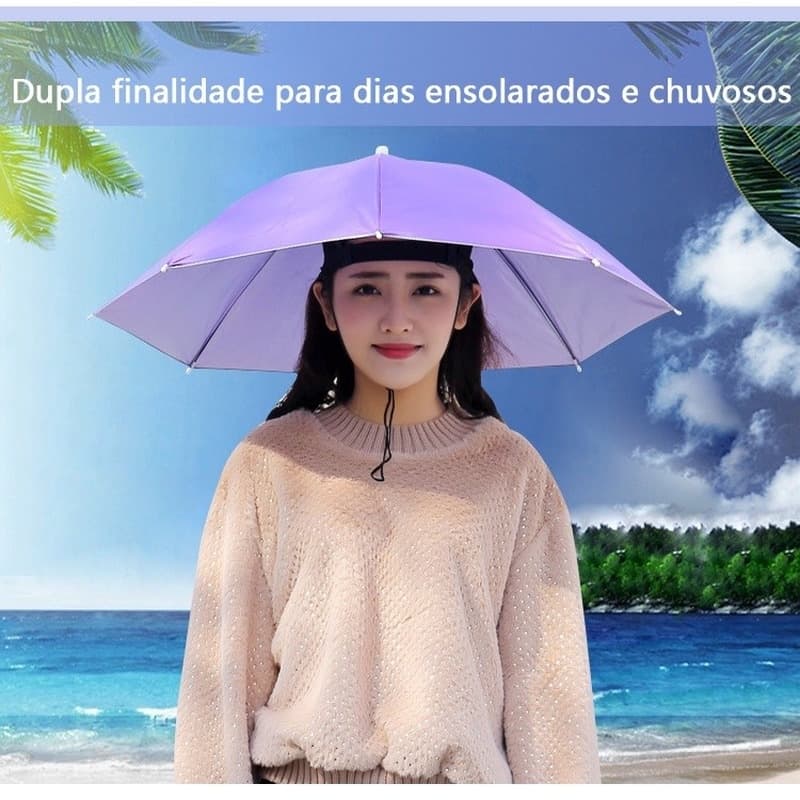 Guarda-chuva / Chapéu De Bambu À Prova De Vento Com Camada Dupla Para Pesca / Proteção Solar/À prova de chuva