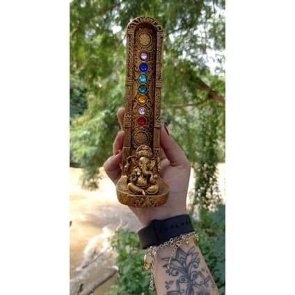 Incensário Vertical Ganesha 7 Chakras + Brinde