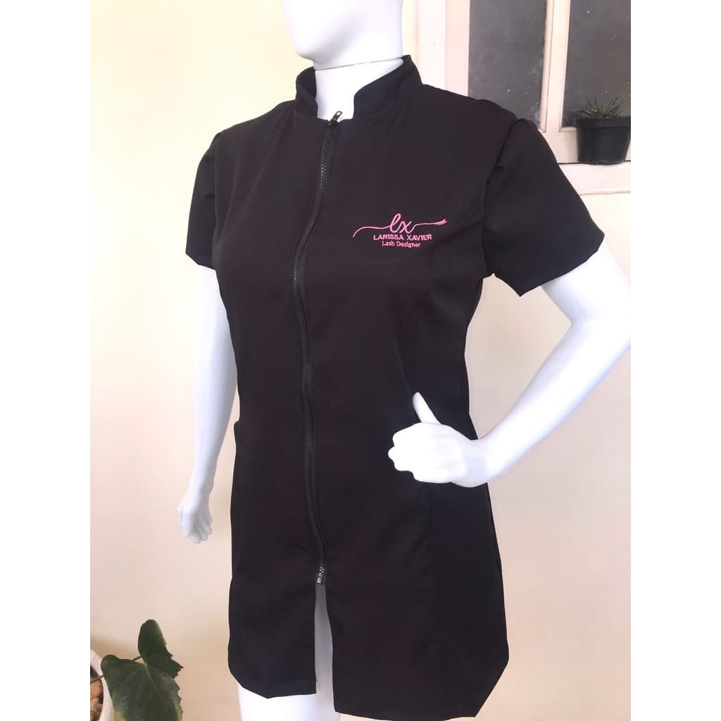 Jaleco Manicure Salão de Beleza Gabardine Premium com sua Logo Bordada