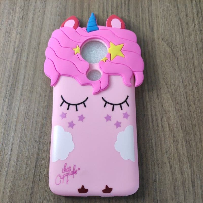 Capa para celular Motorola Moto E5 plus infantil unicórnio desenho linda