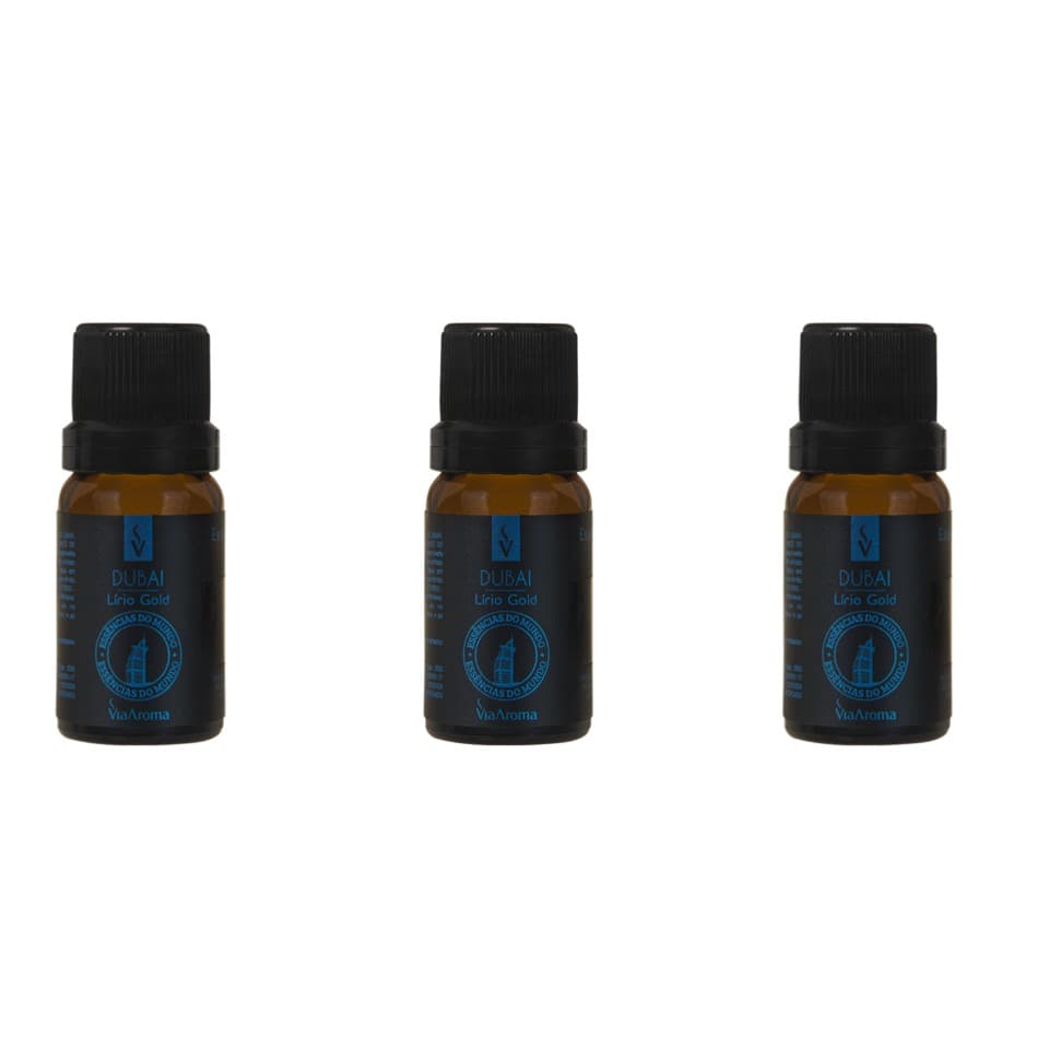3 un Essências Dubai/Lírio Gold - 10Ml Via Aroma