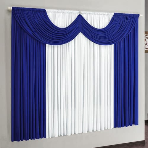 Cortina Riviera 2,00m X 1,70m Para Varão Simples - Azul/bran