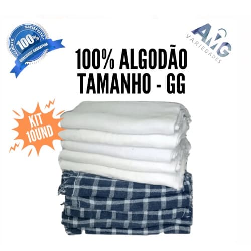 Kit 10 Pano De Chao Xadrez  Duplo  GRANDE 40x60