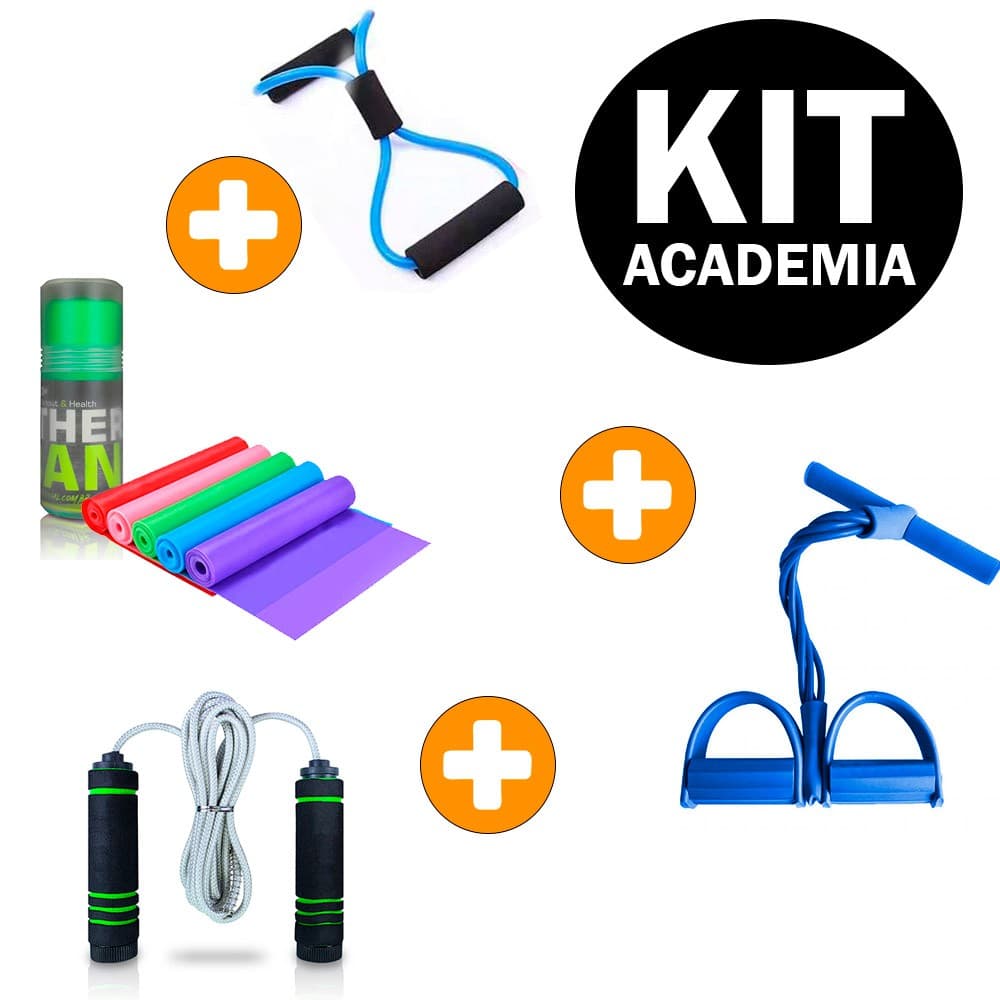 Faixas Elástico Extensor Cross Tube + Elástico para Fisioterapia Pilates e Yoga + Corda De Pular Profissional + Elástico de Tensão com Apoio para os Pés Academia em Casa Ginástica e Musculação Treino